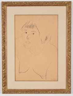 Henri Matisse. "Les Yeux Noirs" (Black Eyes). Lithograph on tan paper. Signed and numbered 4/50: Henri Matisse. "Les Yeux Noirs" (Black Eyes). Lithograph on tan paper. Signed and numbered 4/50 lower right. Initialed in plate. Framed under glass. Sight: 19.25 x 12.5in. Overall: 27.5 x 20.5in. Poss
