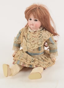 19th century French closed-mouth fashion doll. Sleeping eyes.