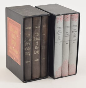 2 sets of "The Lord of The Rings". 1) Silver Anniversary Edition, 1981, Houghton Mifflin. Decorated