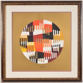 Yaacov Agam. Untitled, 1979 Hand signed serigraph. Framed. Overall size 31 x 31.5 in.