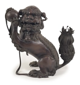 Bronze foo dog. China. 19th century. 10.5 x 8in.
