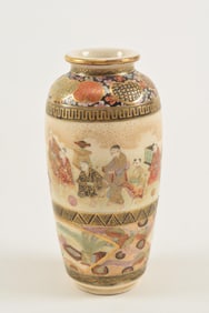 Satsuma vase. Japan. Meiji period (1868-1912). Oviform shape. Decoration of women and children.