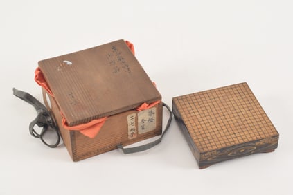 Incense box. Japan. 19th century. In the form of a Go board. 4 x 4in.