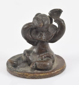 Bronze seal. Japan. 19th century. Karako finial. 1in.