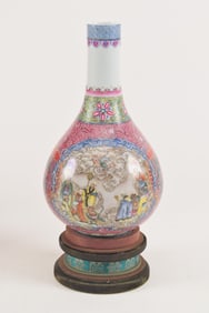 Porcelain vase. China. Republic period, ca. 1925. Finely painted with scenes of the immortals and