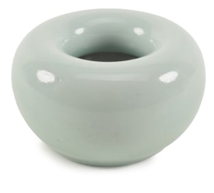 Celadon water coupe. China. Chien Lung mark and possibly of the period. 4.25 x 2.5in.