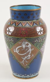 Cloisonne vase. Japan. Meiji period (1868-1912). 10in high.