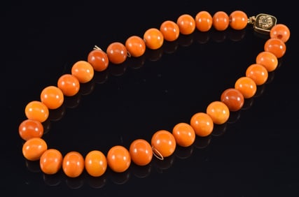 Set of butterscotch amber beads. Each about 0.25in.