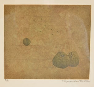 Ryonosuke Fukui. "Map of Life". Japanese abstract print. Signed and numbered 9/15 lower margin.