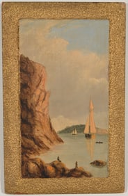 Clement Drew. "Great Head - Mount Desert" Maine. Signed lower left. Dated 1886. Signed, titled and