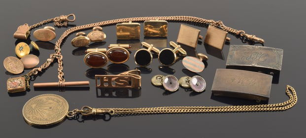 Lot of vintage costume and silver jewelry. To include:1945 peso necklace, silver buckles, Krementz