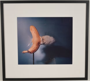 Harold Edgerton. "Bullet through Banana", 1964. Dye transfer print. Framed under glass. Sight: 13.75