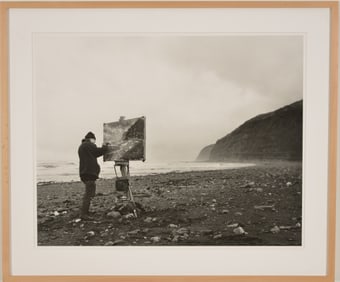 Chris Killip. "Len Tabner Painting, Skinnigrove". 1983. Gelatin silver print. Framed. Image: 15.75 x