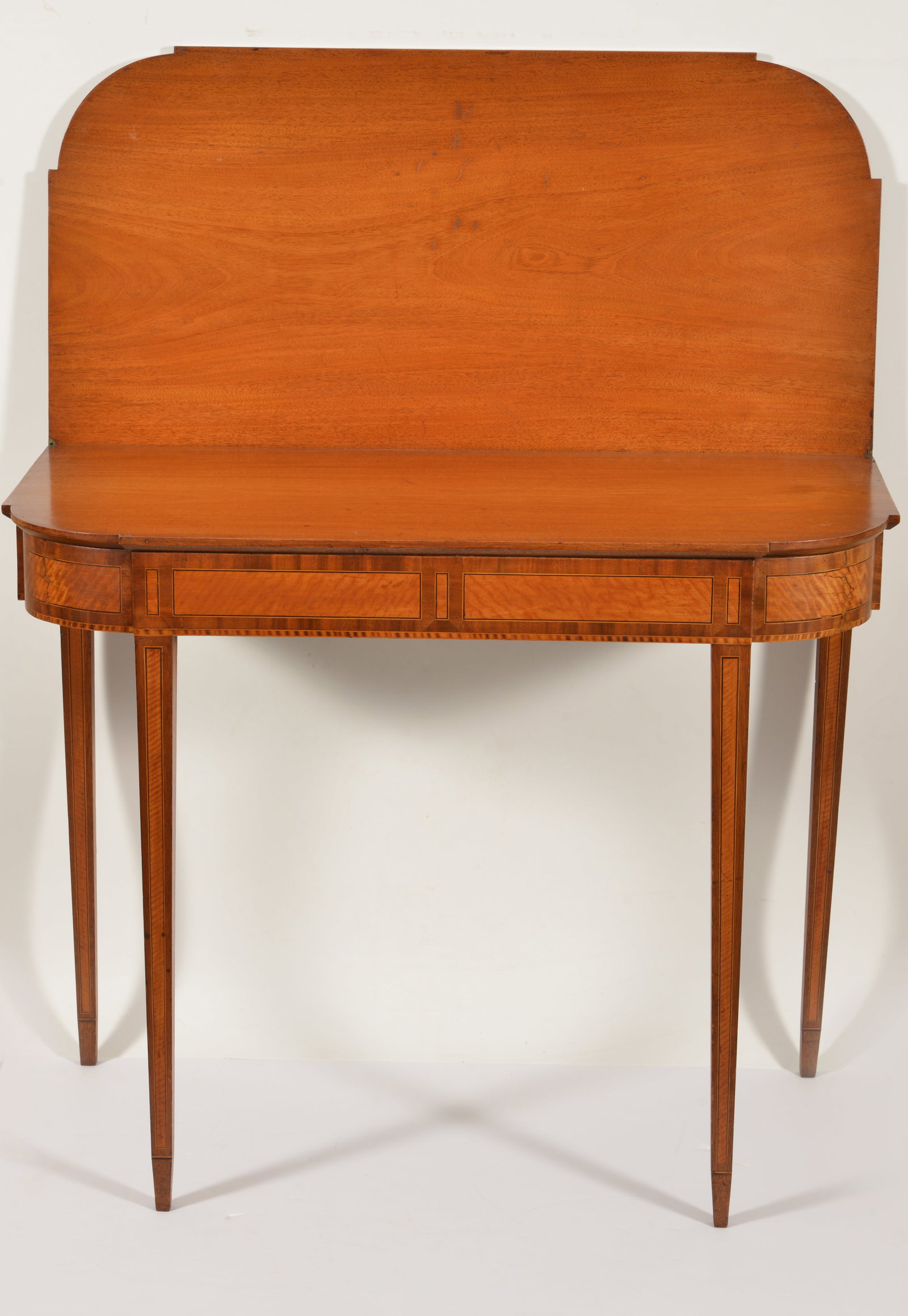 Federal inlaid mahogany games table, Boston circa 1810. Geometric and figured panels with line (1 of 6)