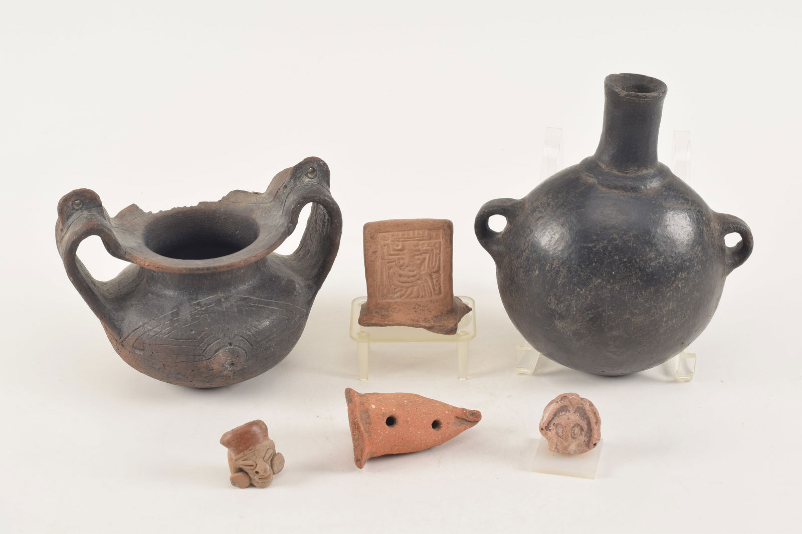 6 Pre-Columbian fragments. Largest 10in. (1 of 12)