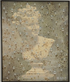 Miroslav Antic. Untitled (Marble bust with trompe l'oeil water droplets). 2002. Oil on canvas.