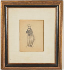 Willem Alexander Knip. Hand drawn sketch with signed letter. Letter dated June 4, 1965 and addressed