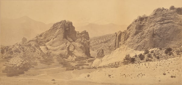 William Henry Jackson. "Pike's Peak from The Garden of the Gods". 19th century mammoth plate albumen