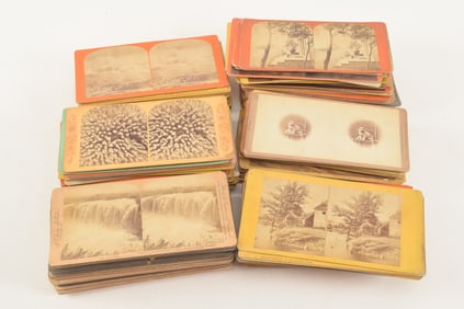 Large assortment of stereoviews including Mt. Washington, New Hampshire, Massachusetts, Martha's