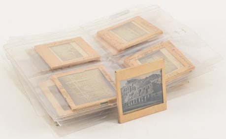 37 amateur glass slide photographs, largely depicting sights from a European Grand Tour in Italy.