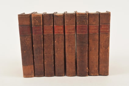 Rollin's Ancient History. 8 volume set. New York: Evert Duyckinck, 1812. Engraved frontispiece