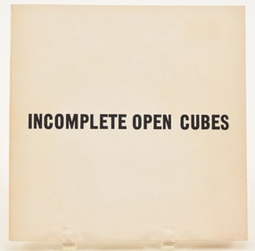 Sol Lewitt. Incomplete Open Cubes. The John Weber Gallery: New York, 1974. Softcover. 8 x 8in.