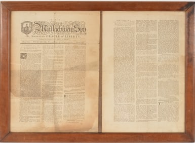 Massachusetts Spy July 17, 1776 Declaration of Independence issue, later 19th century facsimile. The