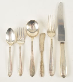 84 Piece W. H. Manchester & Co. Princess Mary pattern partial sterling silver flatware service.