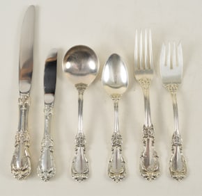 70 Piece Reed and Barton, Francis I pattern sterling silver flatware service. Including 12 salad