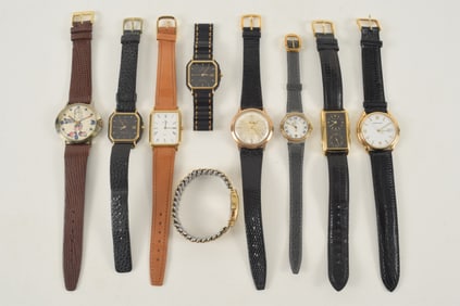 Lot of 9 vintage wristwatches.