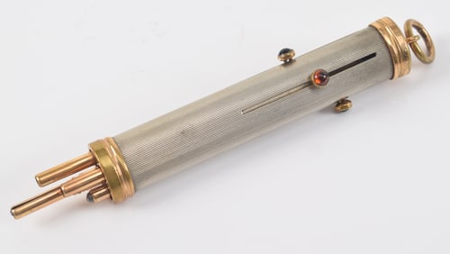 Johann Faber unusual mechanical colored pencil tool, 19th/20th century. Case with 4 individual