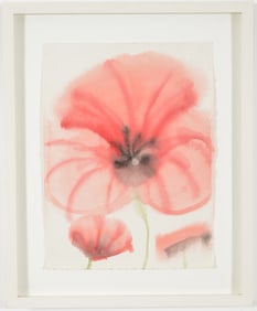 Ann Craven. "Clover Poppy". 2005. Watercolor on paper. Labels and inscriptions on reverse. This