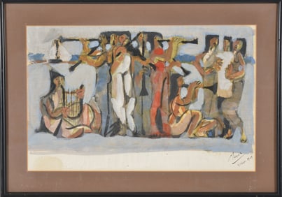 Daniel Buren [Meyer]. St. Croix, 1961. Mural study for hotel lobby in St. Croix. Oil and mixed media