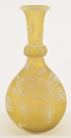 Stevens and Williams art glass vase with cameo decoration of branches and flowers, circa 1890.