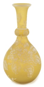 Stevens and Williams art glass vase with cameo decoration of branches and flowers, circa 1890.