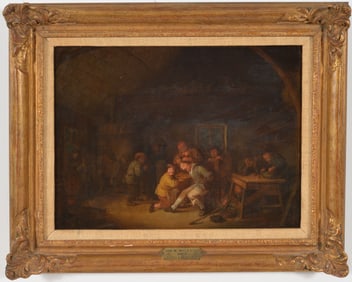 Jan Molenaer. Dutch. 17th/18th century interior tavern scene with a barber surgeon performing a