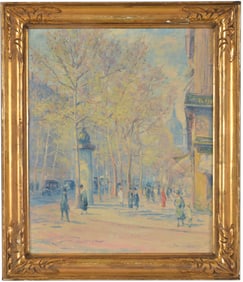 Frank Armington. American/Canadian. 1925 "Boulevard Malesherbes, Paris". Colorful impressionist