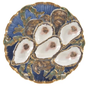 White House Limoges porcelain oyster plate. Rutherford B. Hayes service, circa 1880. Haviland & Co,