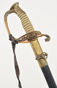 M1852 U.S. Navy presentation sword for William D. Greetham, ca. 1900. German made sword presented to