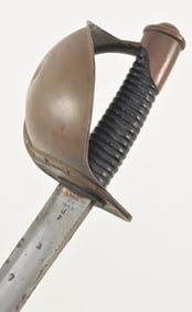 USN Ames Civil War naval cutlas. Stamped on ricasso and dated 1862. Spotting to blade. Dent to