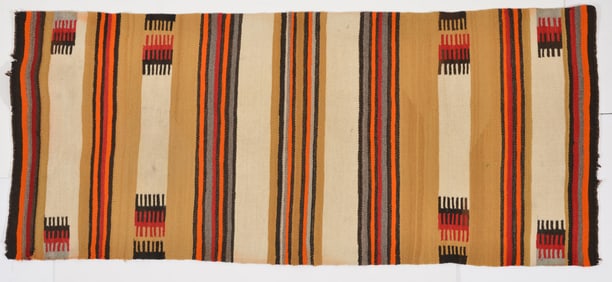 Early 20th century Southwest Navajo rug. Striped pattern. 59 x 29in.