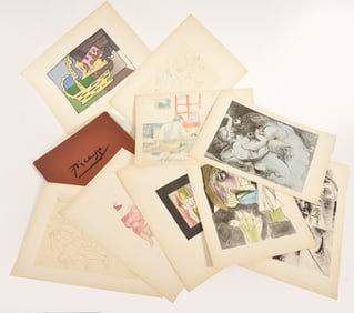 Folio of Picasso lithograph. 9 of 15 images published by Albert Carment / Pantheon 1946, City