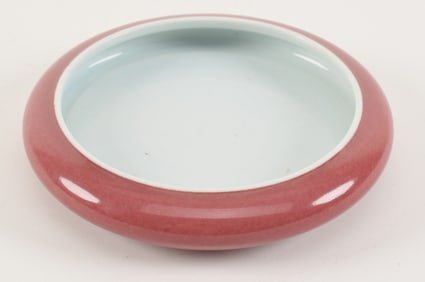 Porcelain water coupe. China. 19th century. Copper red glaze. 6in.