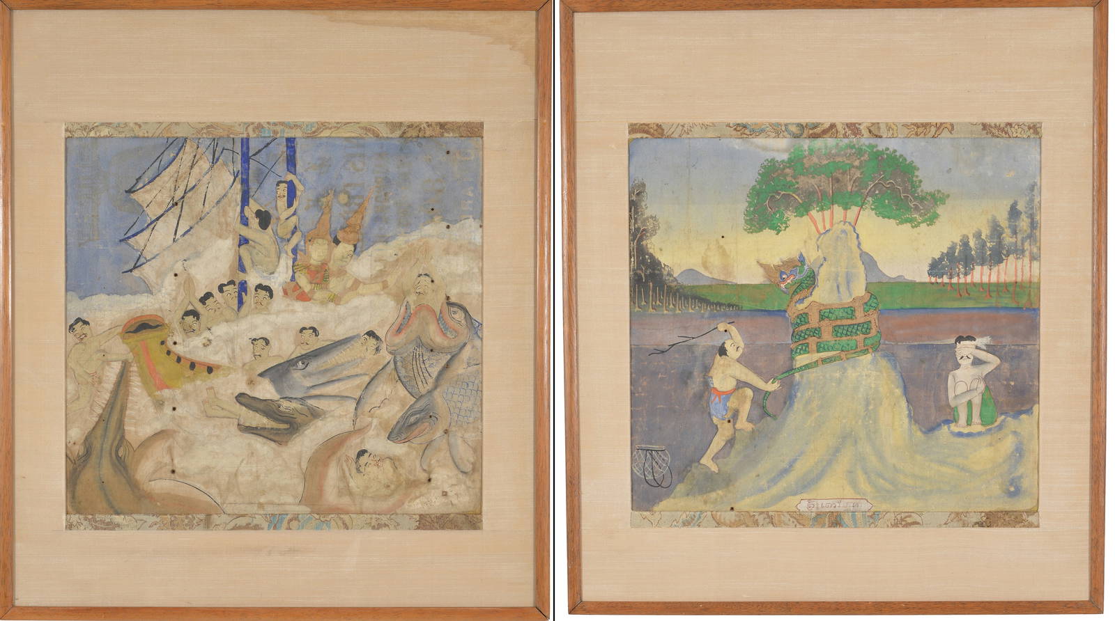 2 Indian paintings. Framed.