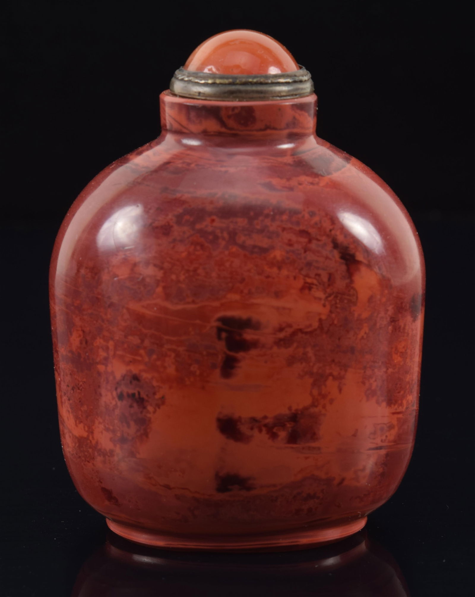Realgar snuff bottle. China. Ca. 1850. 2.75in. Well hollowed. (1 of 6)