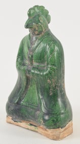 Tomb figure. China. Ming period (1368-1644). Zodiac figure of an anthropomorphized rooster. Grass