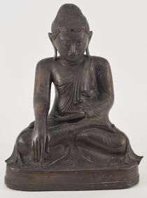 Burmese buddha. Mandalay style. Early 20th century. 16.5in high.
