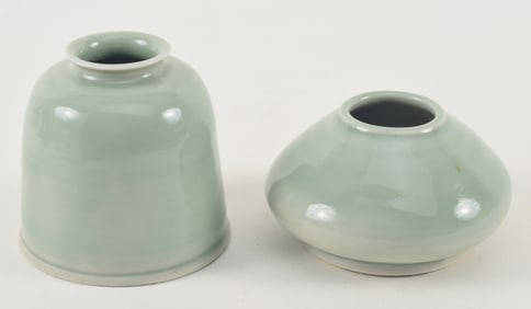2 celadon water coupes. China. 20th century. Largest 3.75in.