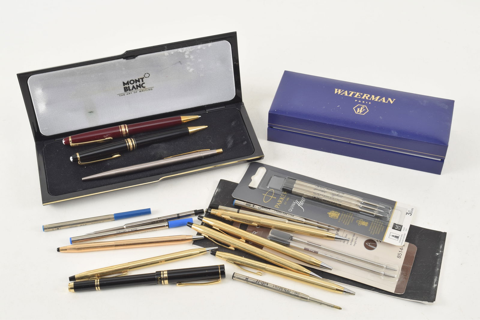 Lot of pens, including 3 Mont Blanc and 1 Waterman. (1 of 5)