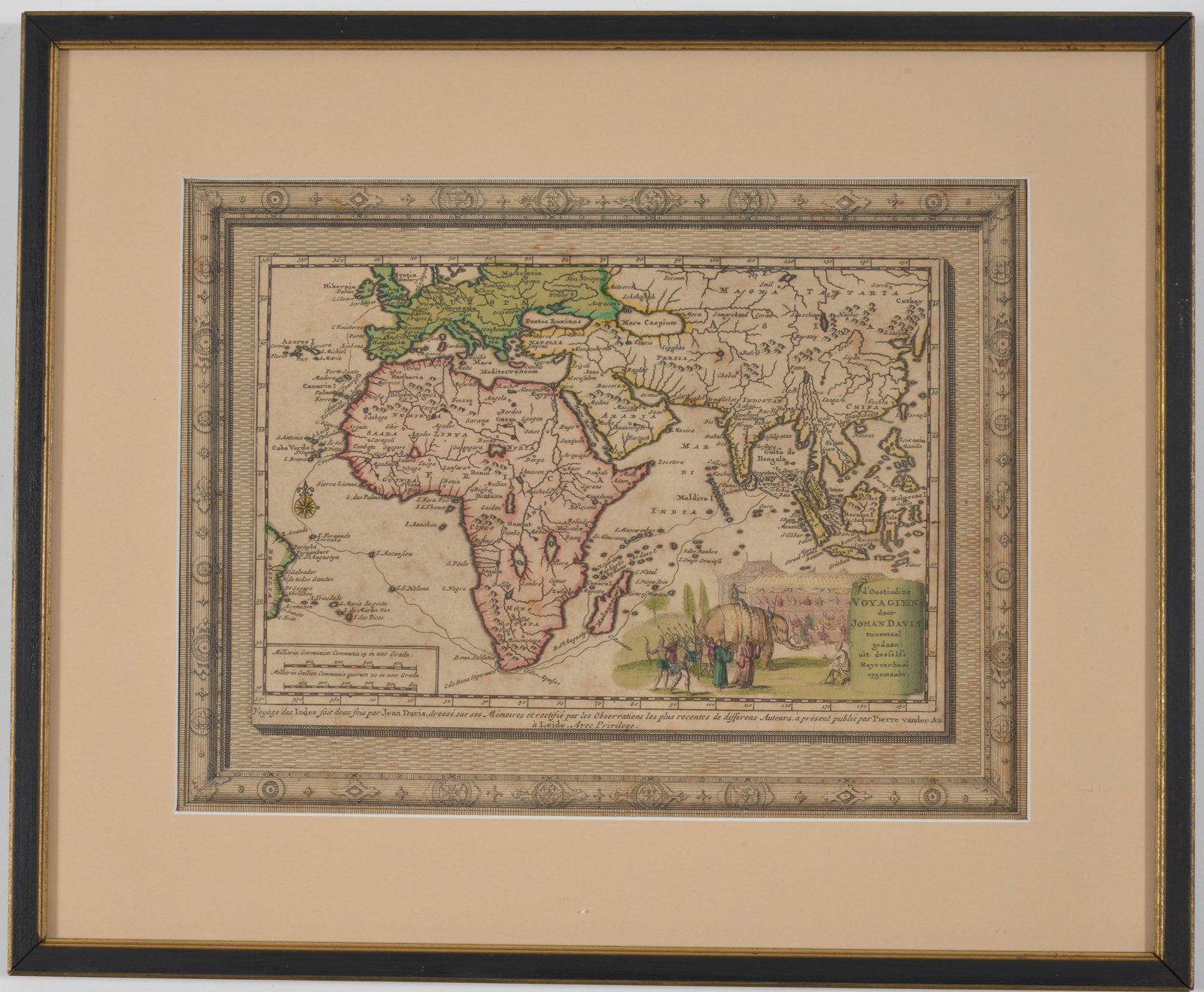 18th century map of John Davis' voyages to the East Indies. D'Oostindize Voyagien door Johan Davis. (1 of 6)